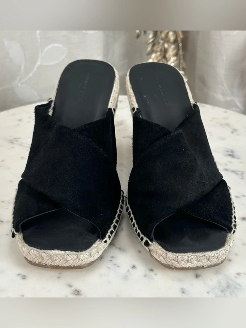 Banana Republic Women’s  Espadrille Wedge Sandals Black Size 7